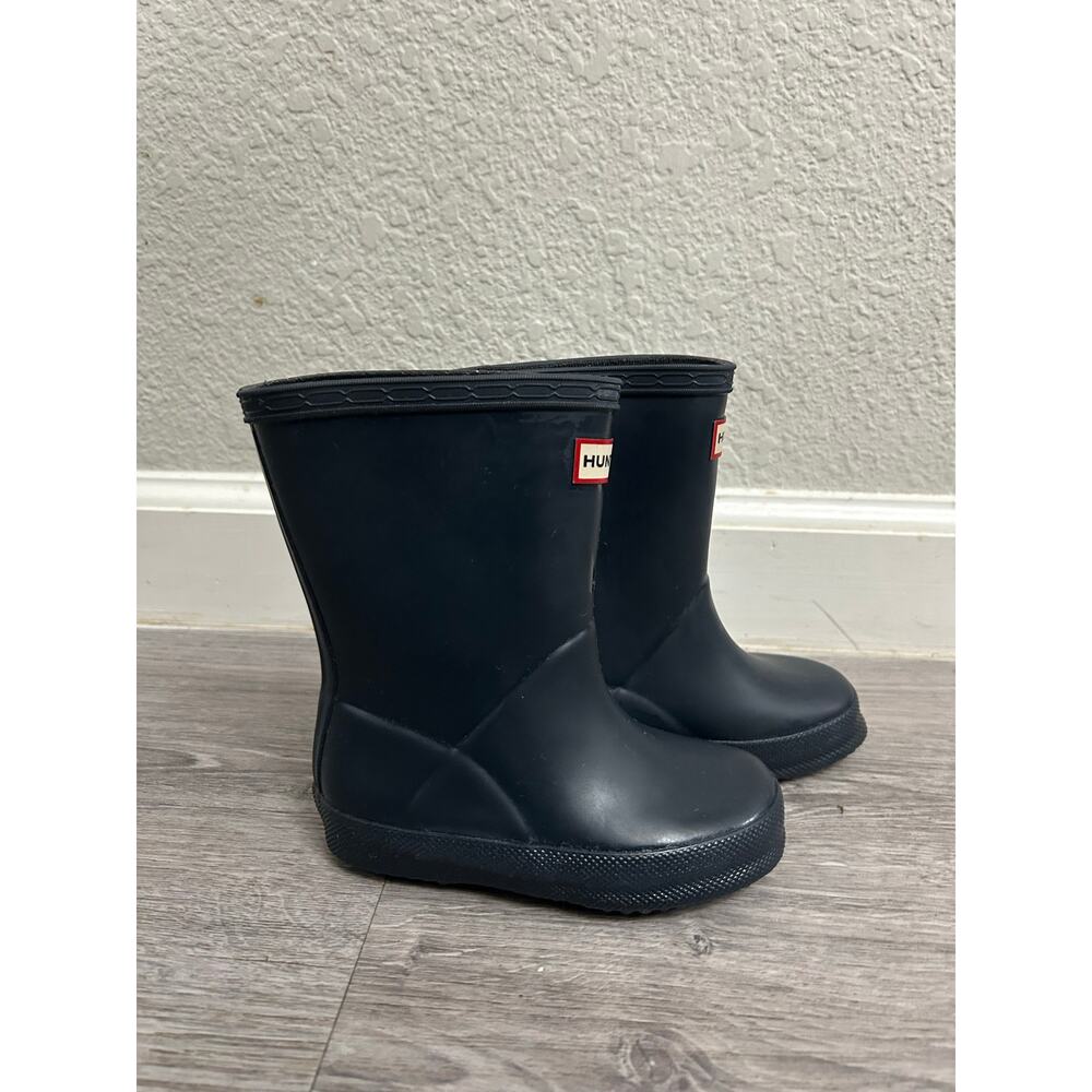 Hunter Kids First Classic Rain Boots Navy Blue Rubber Water Shoes US 7 Toddler - Picture 2 of 6